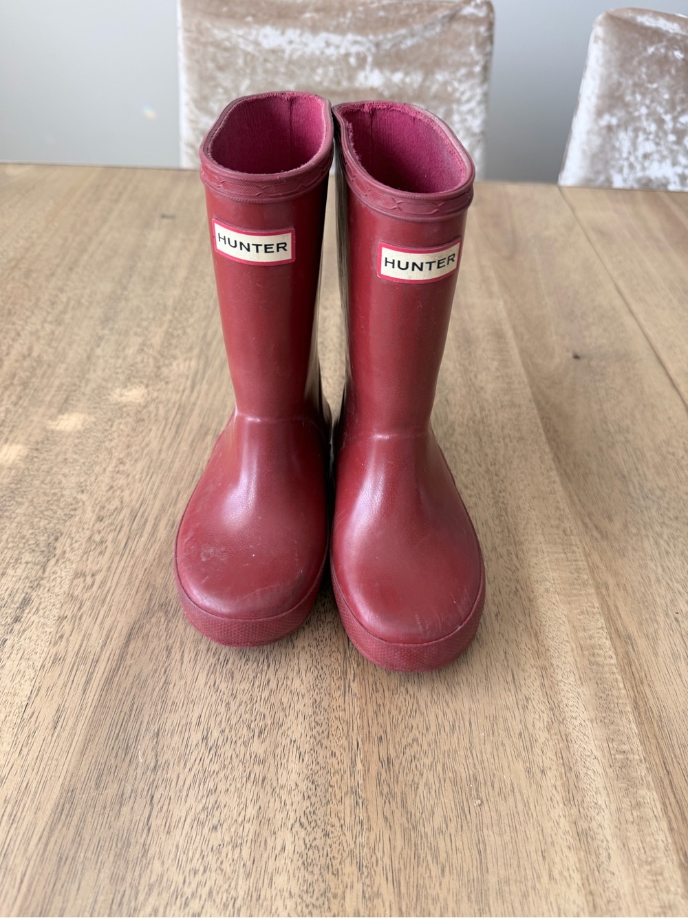 Hunter Kids Red Tall Rain Boots 9C